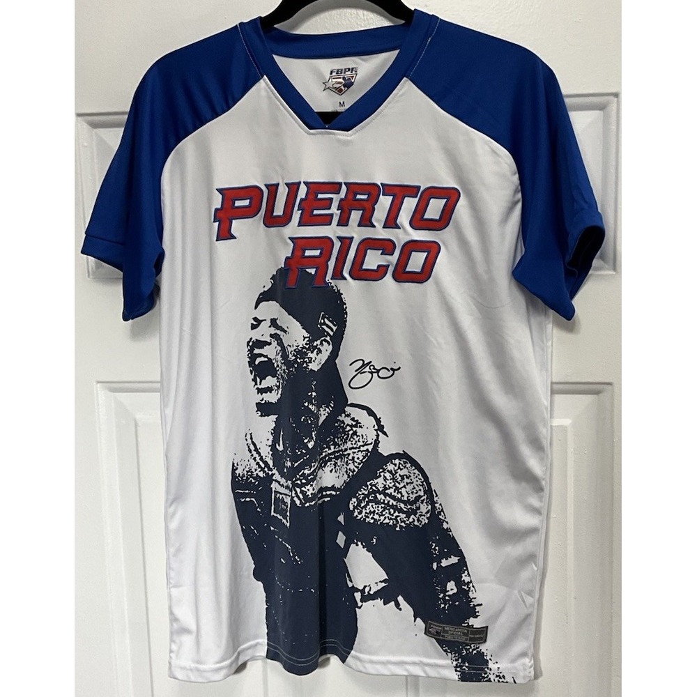Yadier Molina Puerto Rico FBPR Baseball Shirt V-Neck El Marciano #4 Men's Medium
